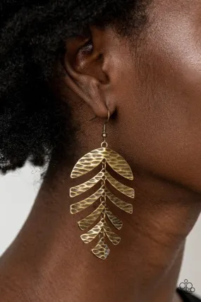 Paparazzi Earring ~ Palm Lagoon - Brass