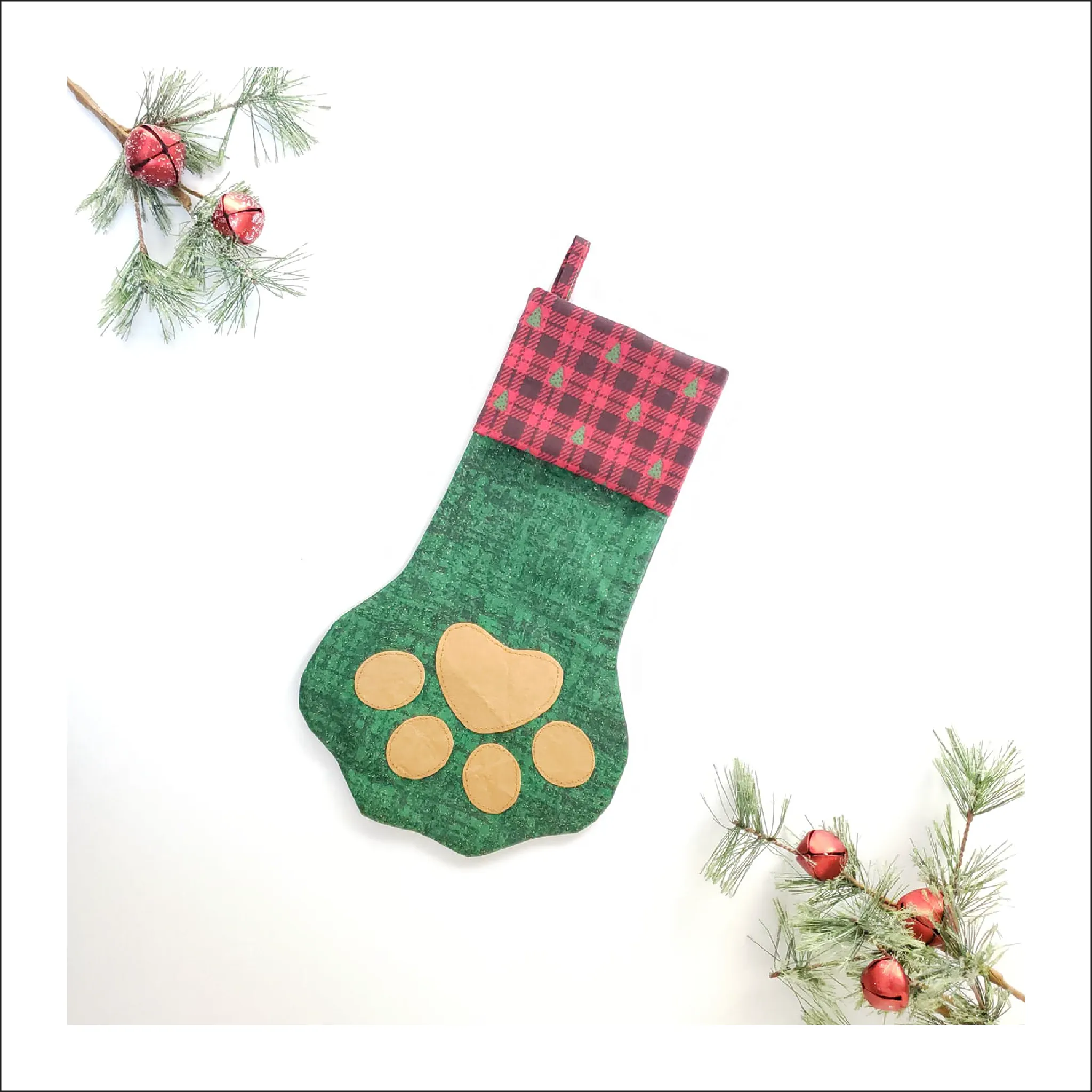 Paw-rific Stocking | Free Pattern Pieces | Beginner Level Sewing Pattern