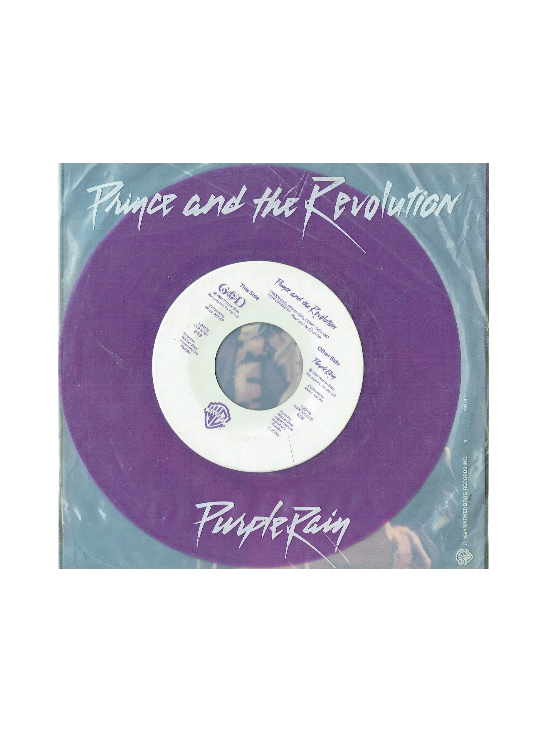 Prince – & The Revolution Purple Rain USA 7 Inch Vinyl Single PVC Sleeve Purple Vinyl