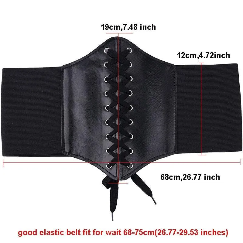 PU Leather Corset Waistband Wide Underbust Shaper Belt