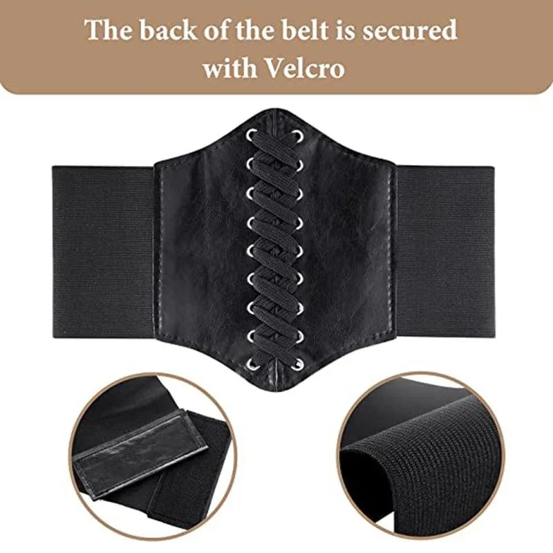 PU Leather Corset Waistband Wide Underbust Shaper Belt