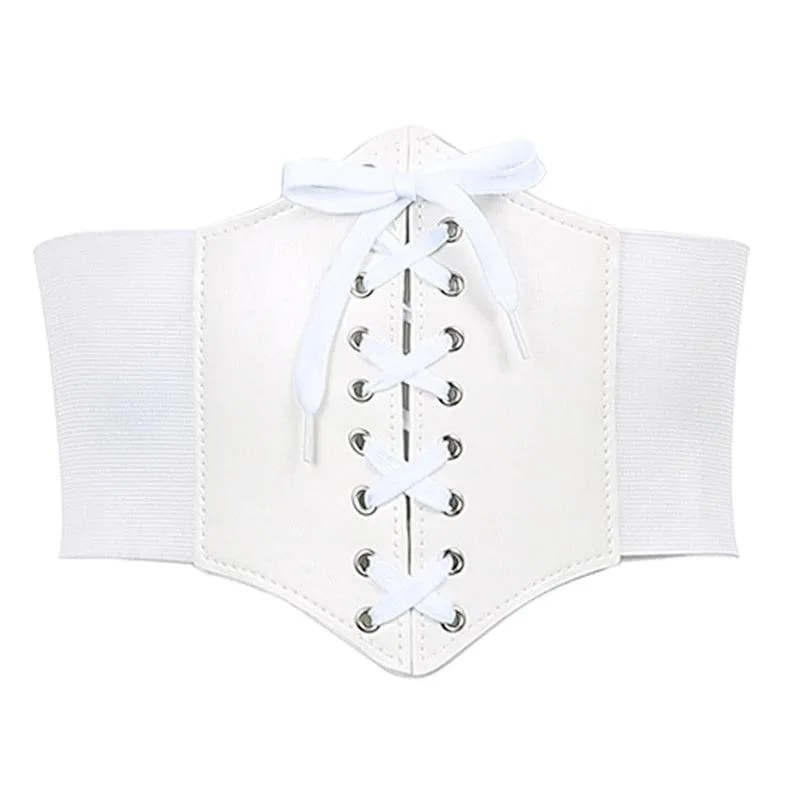 PU Leather Corset Waistband Wide Underbust Shaper Belt