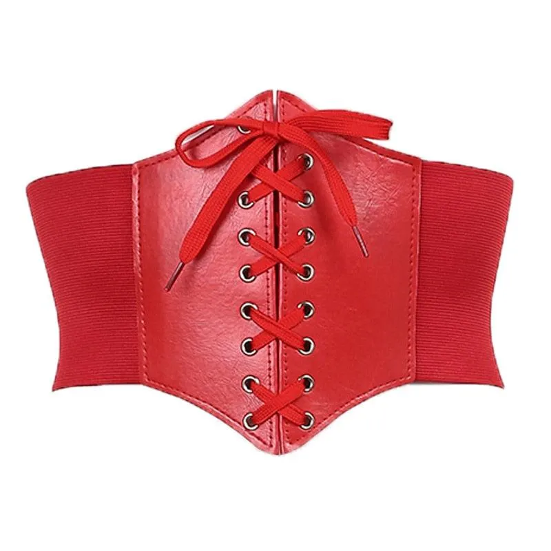 PU Leather Corset Waistband Wide Underbust Shaper Belt