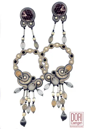 Python-Natural Shoulder Duster Earrings