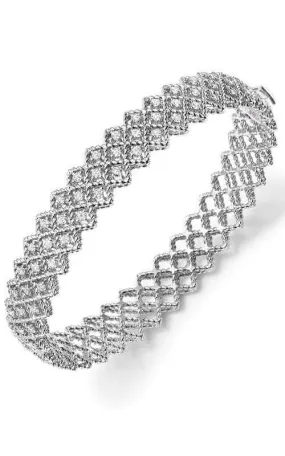 Roberto Coin New Barocco Bangle White Gold and Diamond (7772650AWBAX)