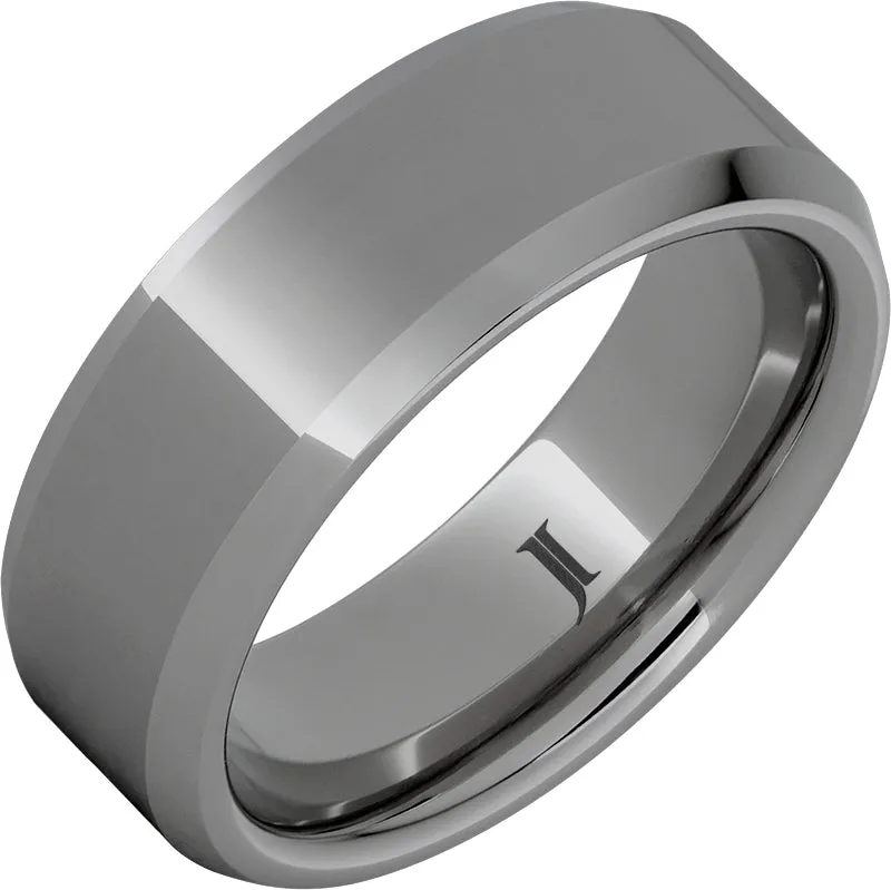 Rugged Tungsten Beveled Ring