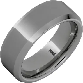 Rugged Tungsten Beveled Ring