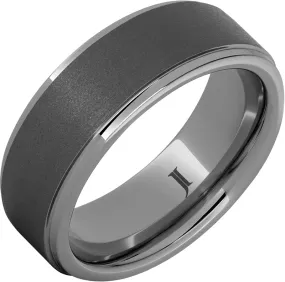 Rugged Tungsten Men's Ring with Sandblast Finish