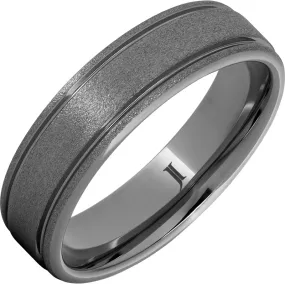 Rugged Tungsten Ring with Stone Finish