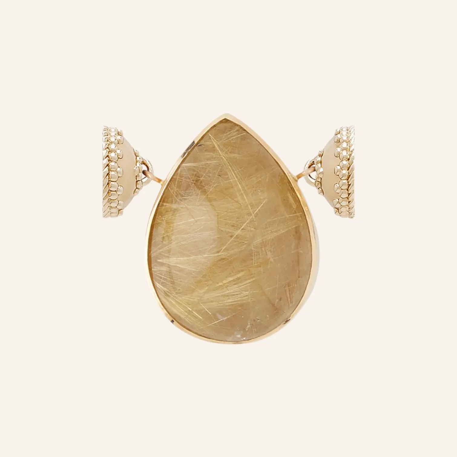 Rutilated Quartz Teardrop Centerpiece