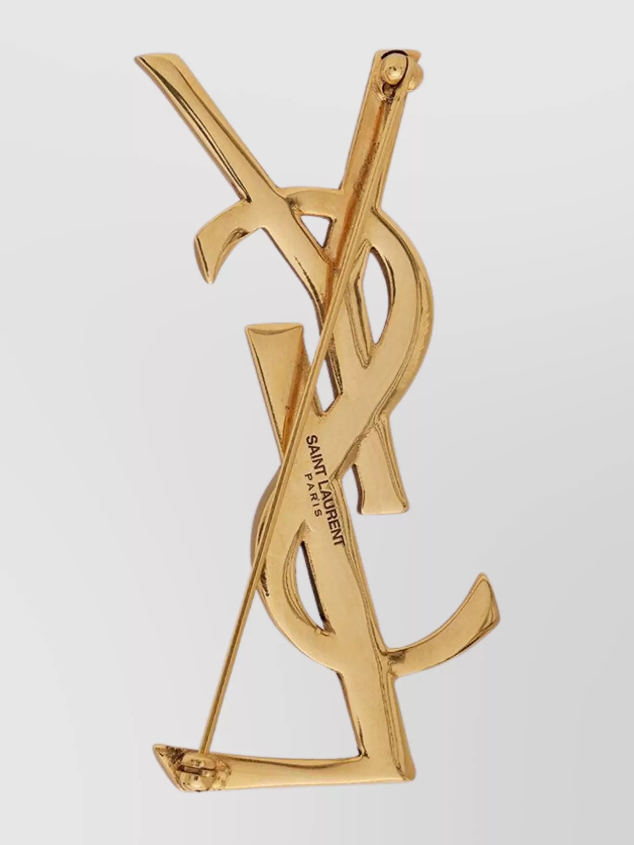 Saint Laurent   Snake texture gold-tone brooches