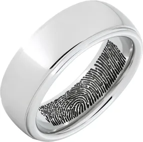 Serinium Ring With Custom Fingerprint Laser Engraving