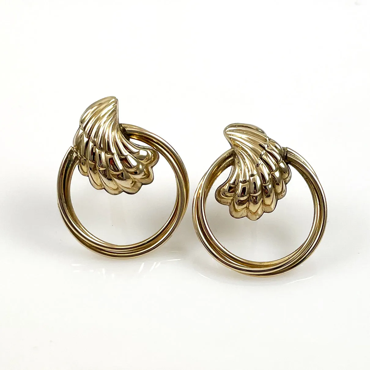 Shell Hoop Earrings 14K Gold Filled by Carla