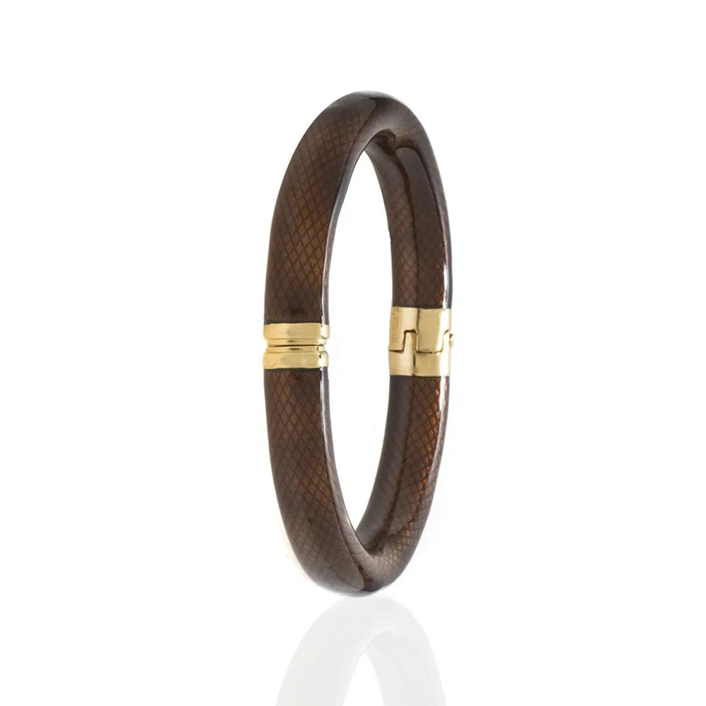 Snakeskin Brown Bangle Bracelet