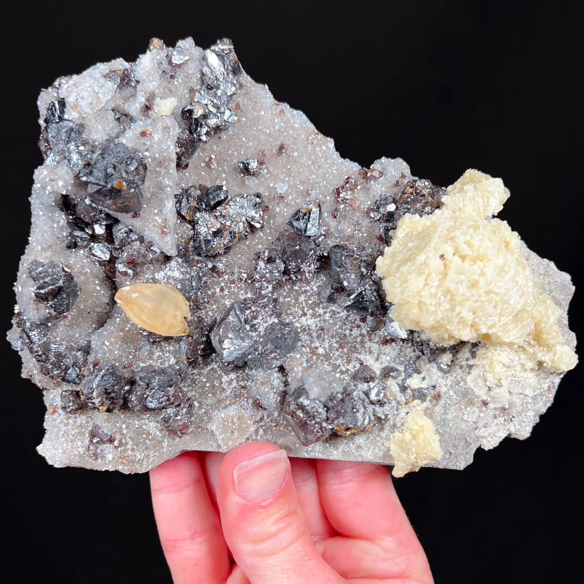 Stellar Beam Calcite with Barite, Sphalerite and Quartz