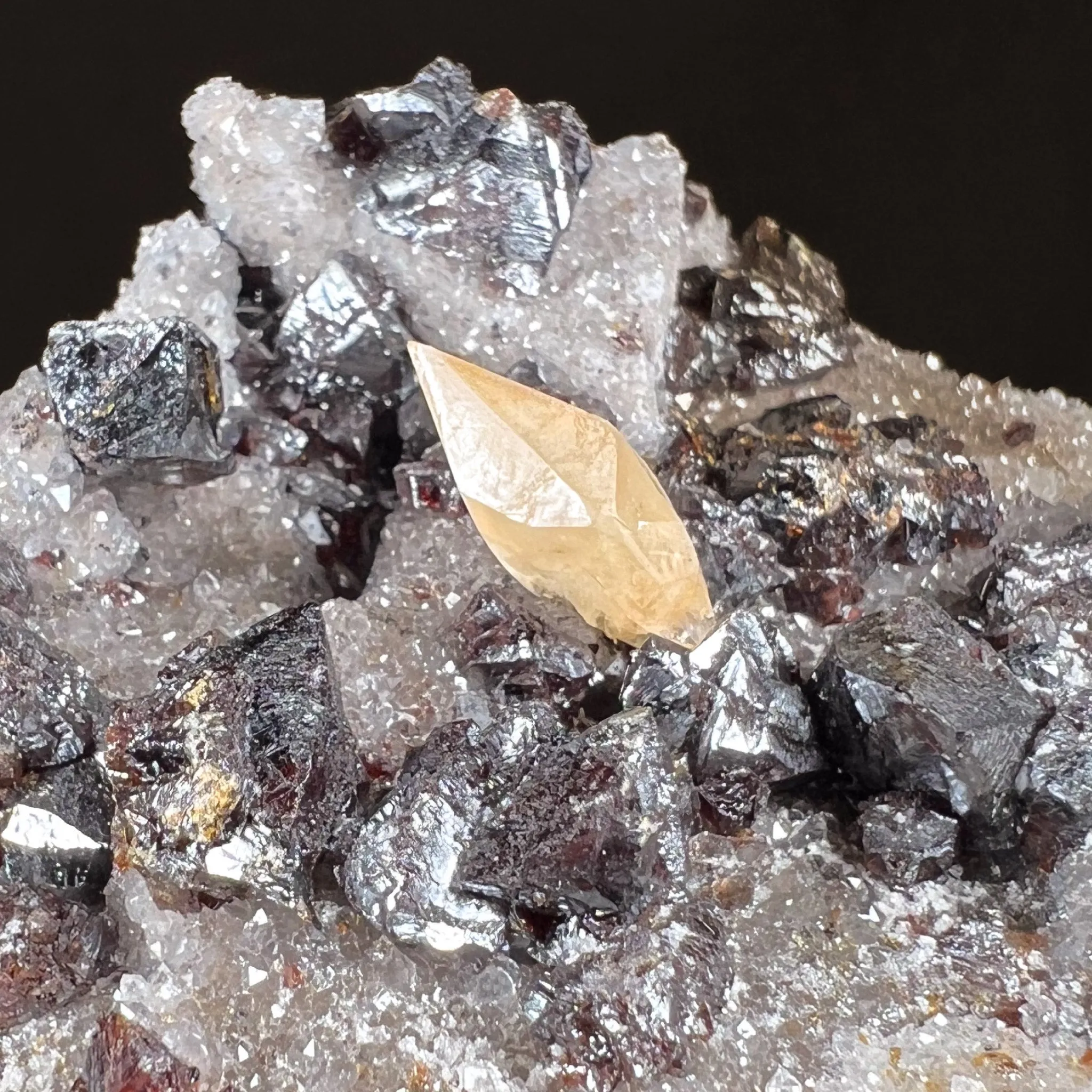 Stellar Beam Calcite with Barite, Sphalerite and Quartz