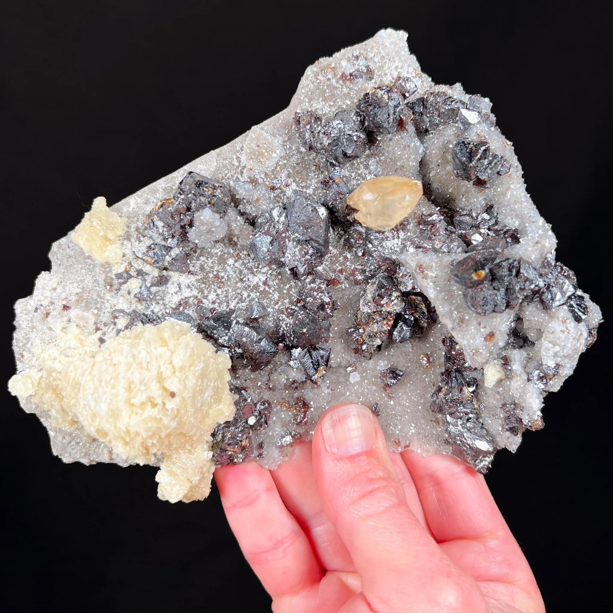 Stellar Beam Calcite with Barite, Sphalerite and Quartz