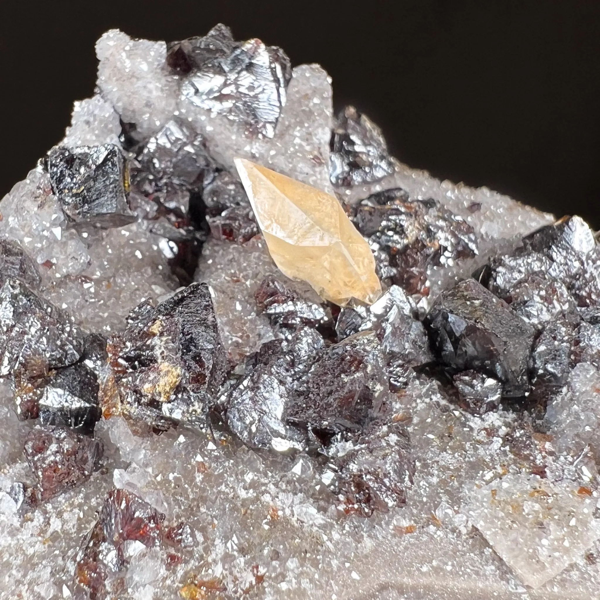 Stellar Beam Calcite with Barite, Sphalerite and Quartz