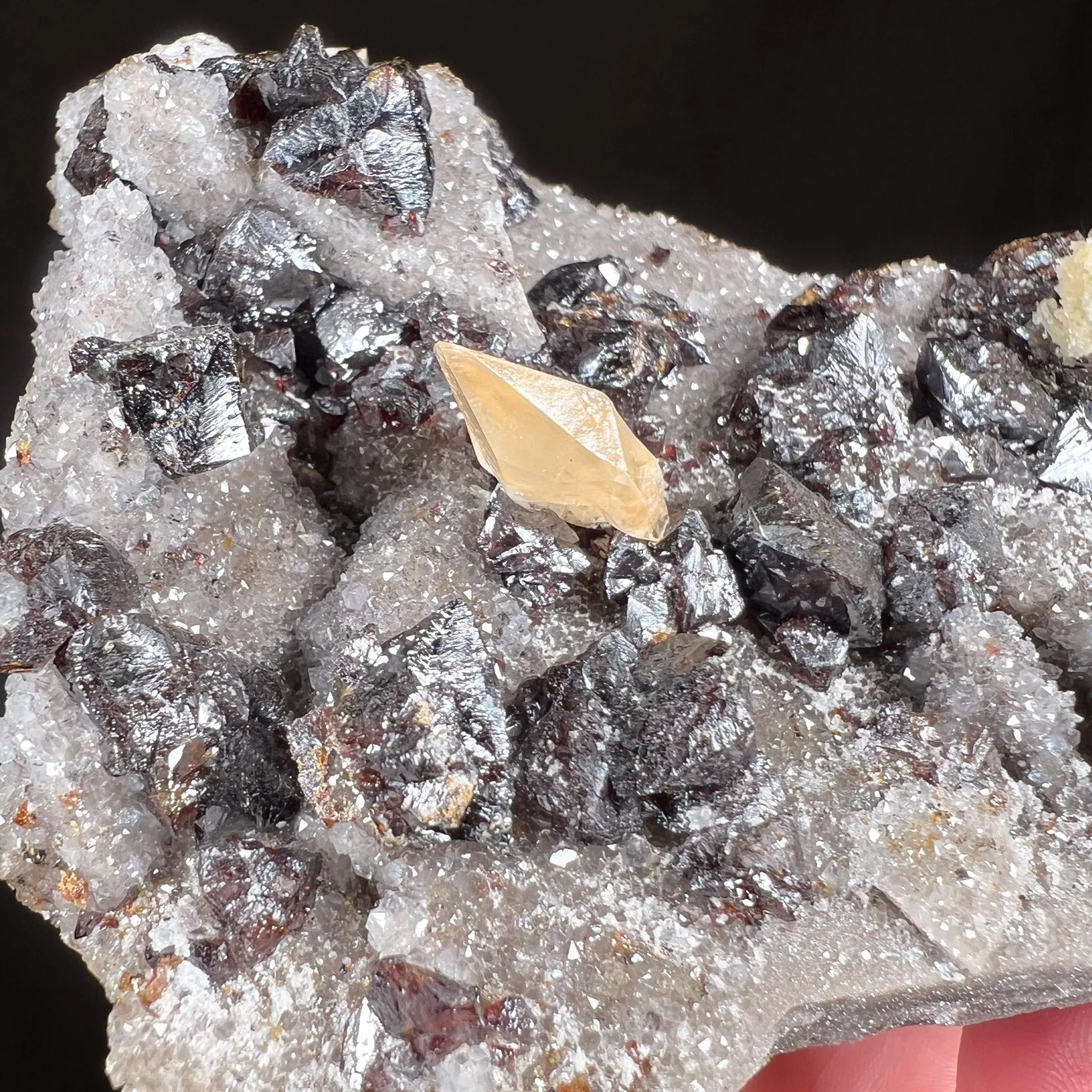 Stellar Beam Calcite with Barite, Sphalerite and Quartz