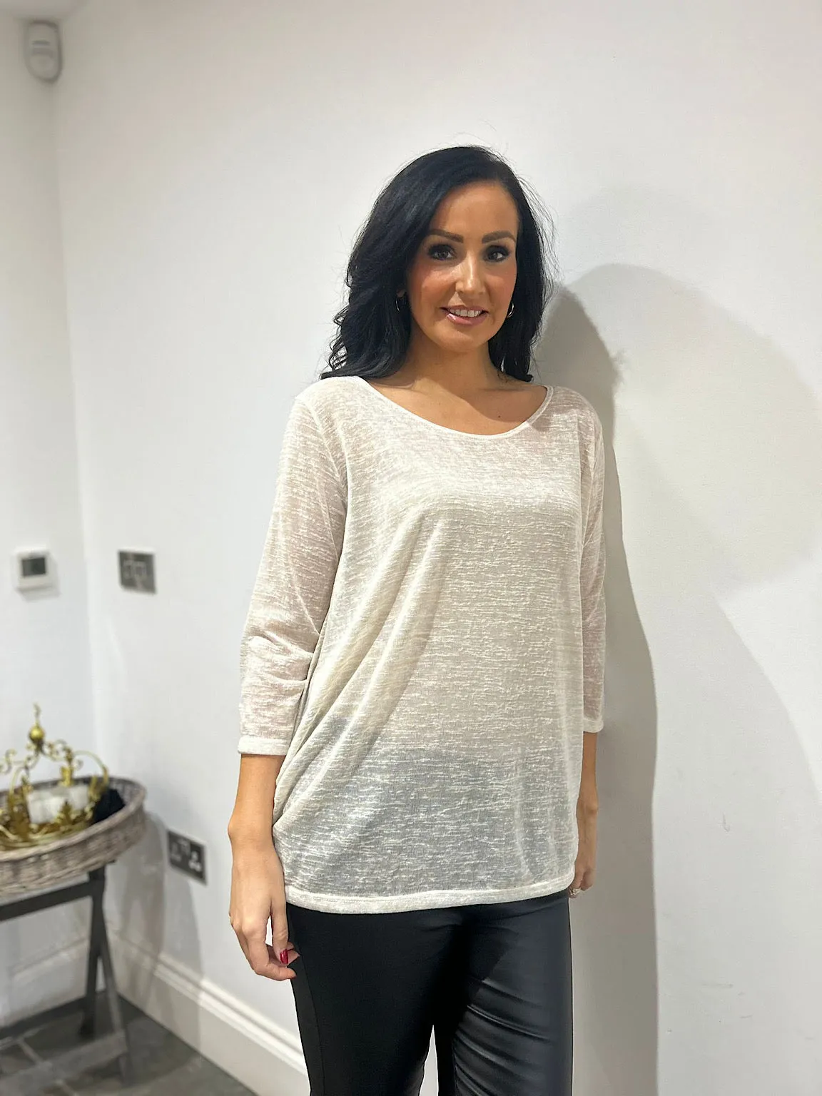 Stone Marl Lightweight Top Jennifer