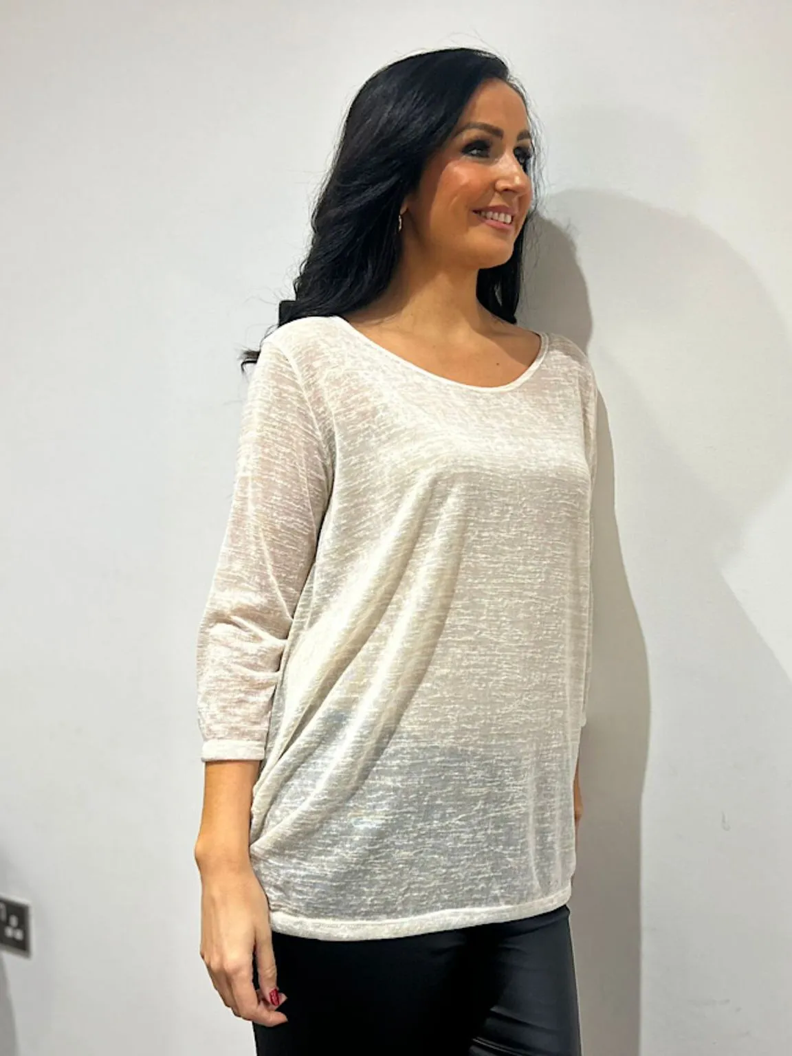 Stone Marl Lightweight Top Jennifer