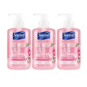 Suave Essentials Hydrating Liquid Hand Soap Rose Water & Aloe 13.5 oz 3-PACK