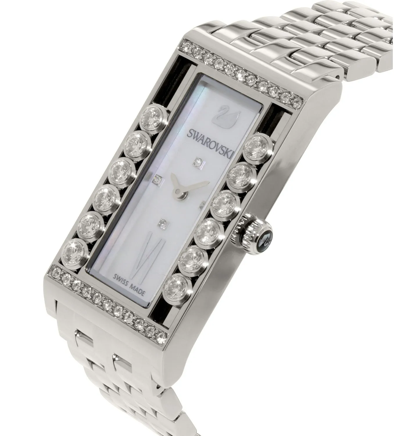 Swarovski LOVELY CRYSTAL SQUARE Swiss WATCH Stainless Steel #5096682