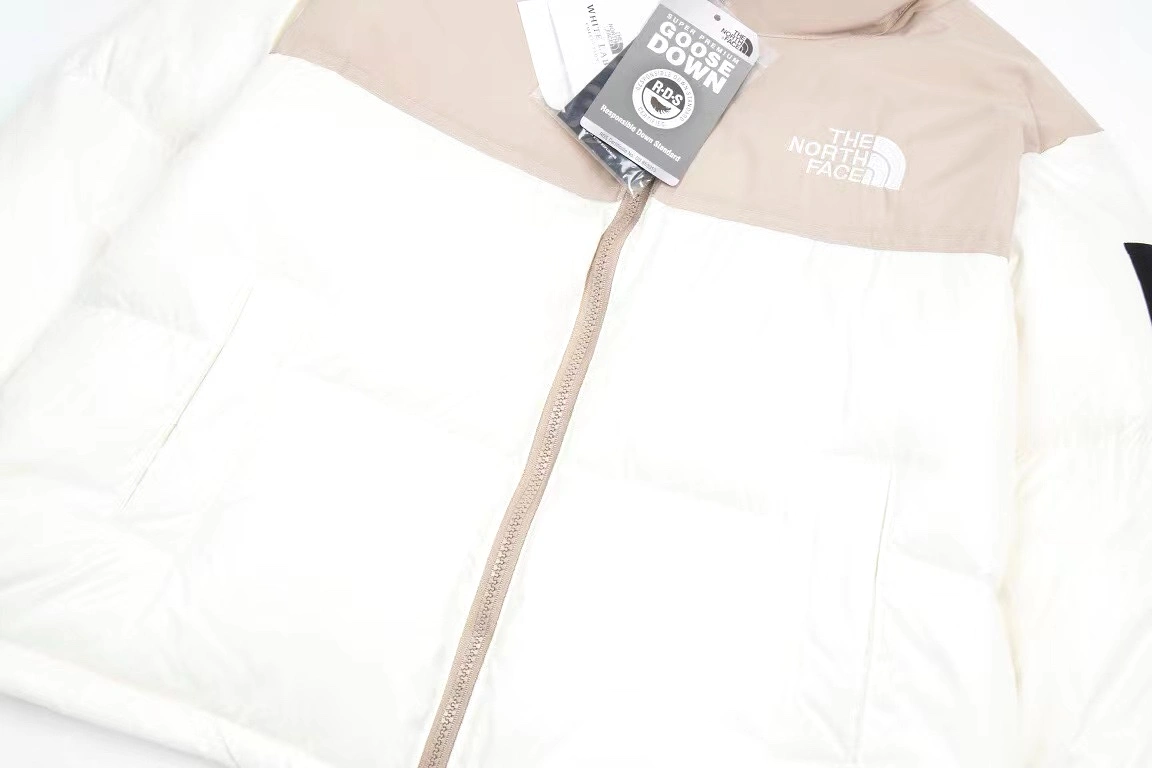 The North Face patchwork design short down jacket Pink 1.3