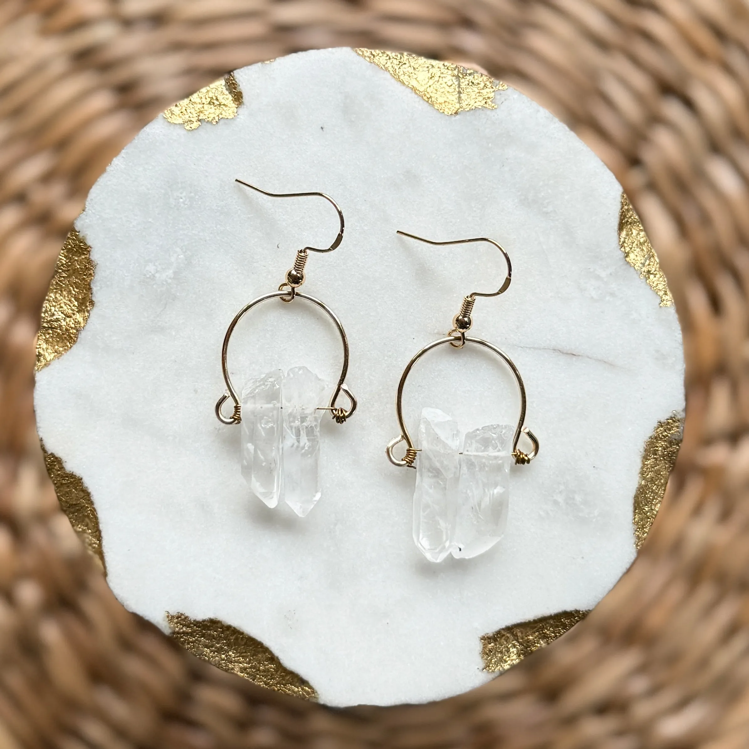 VIBES - quartz hoops - CLEAR