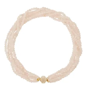 Victoire Rose Quartz 4mm Multi-Strand Necklace