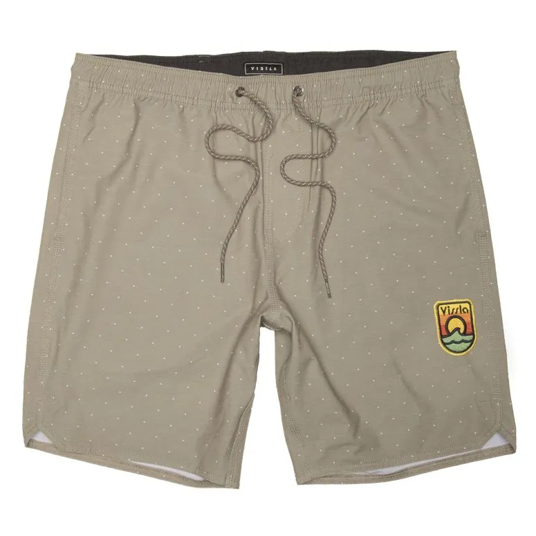 Vissla Solid Sets Printed 17.5 Eco-Lastic Khaki Trunks