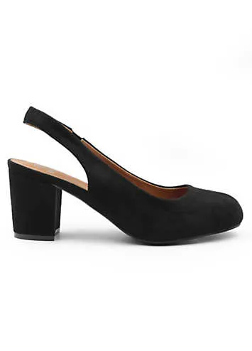 Where’s That From Edith Black Suede Slingback Court Shoes | Kaleidoscope