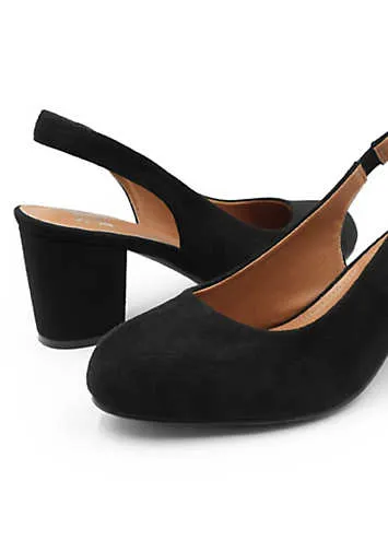 Where’s That From Edith Black Suede Slingback Court Shoes | Kaleidoscope