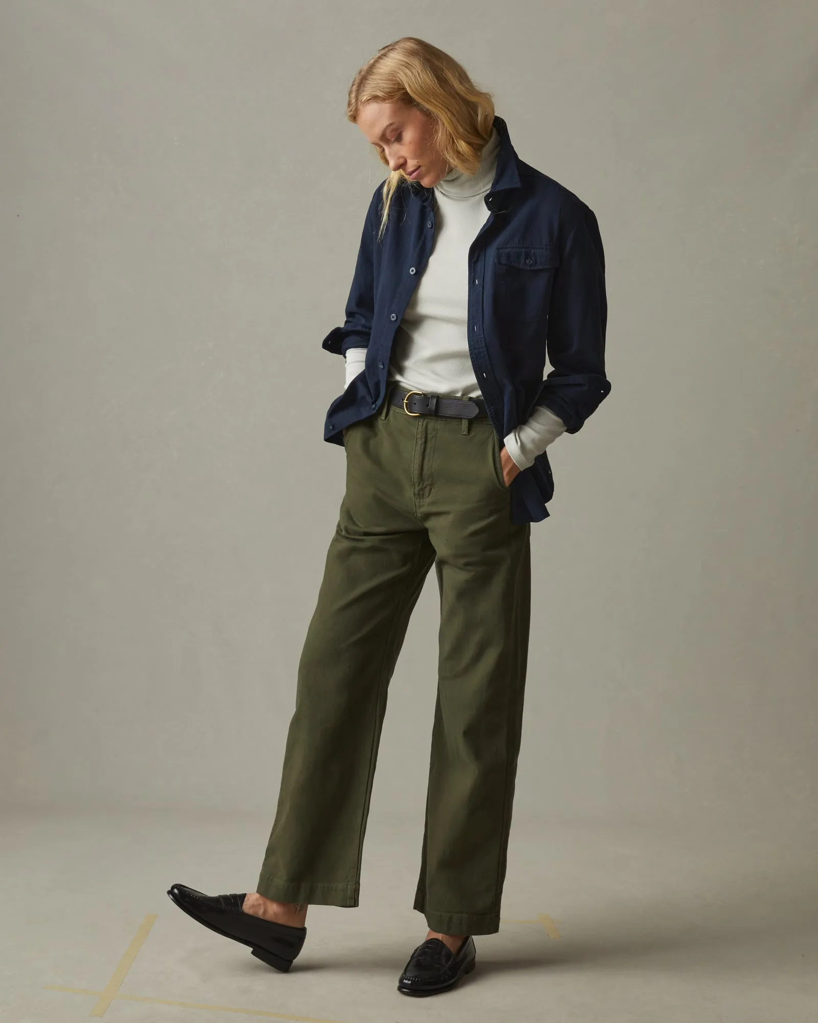 Wide Leg Pant - Moss