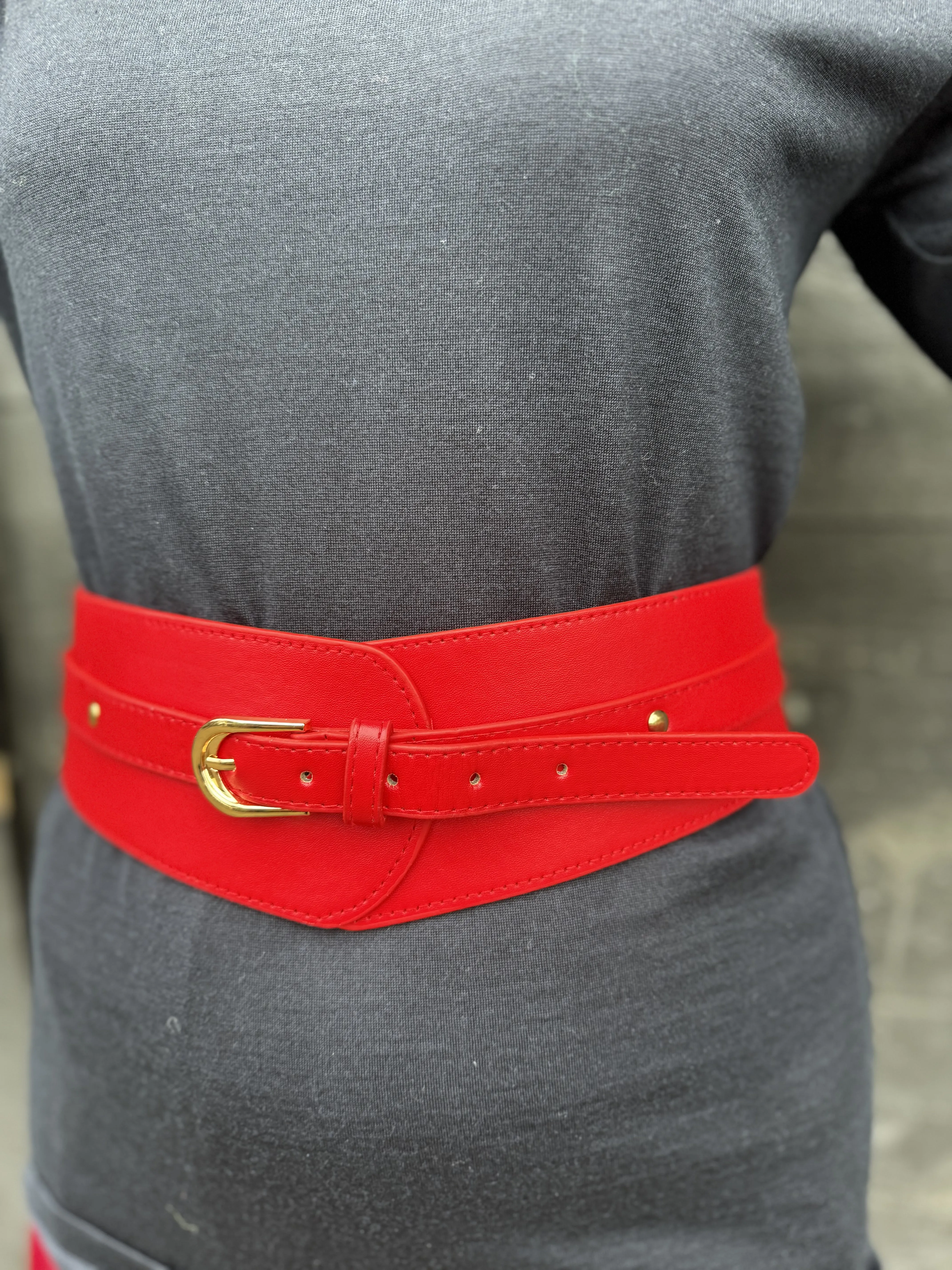 Wide Waist Belt Red