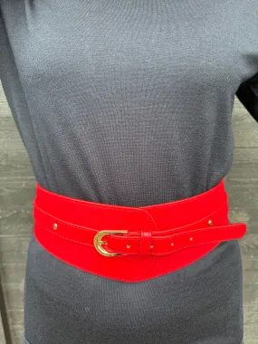 Wide Waist Belt Red