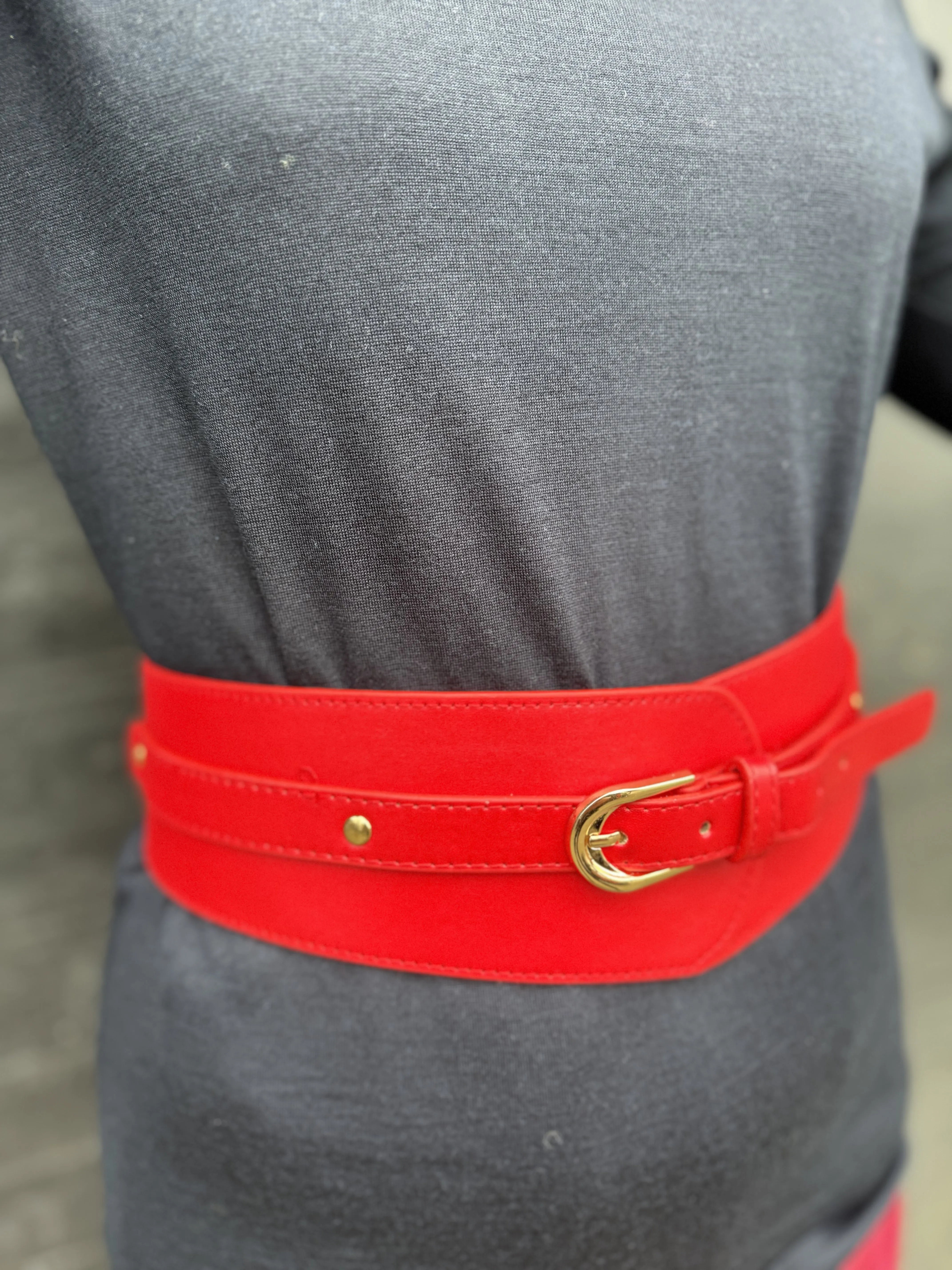 Wide Waist Belt Red