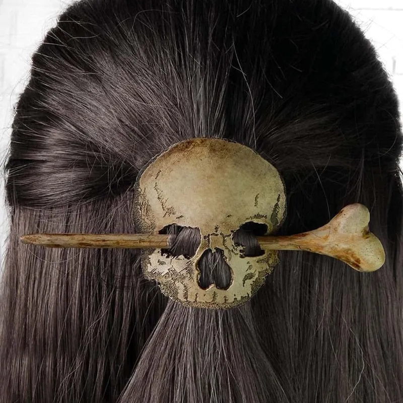 Witch Hair Barrette Dragon Death Head Skull Moth Hair Sticks Celtics Gothic Hairpin