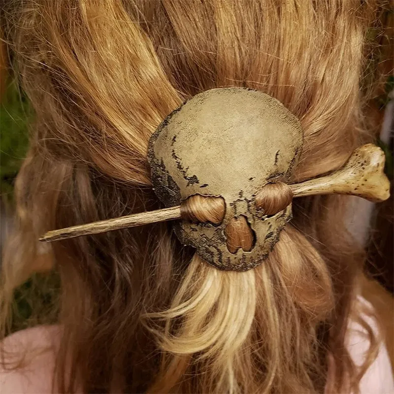 Witch Hair Barrette Dragon Death Head Skull Moth Hair Sticks Celtics Gothic Hairpin