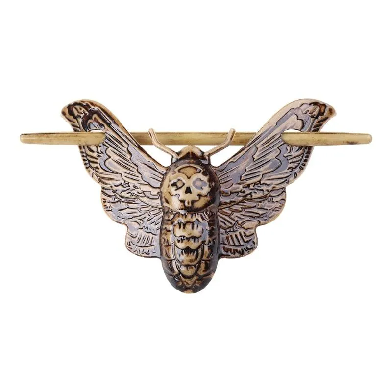 Witch Hair Barrette Dragon Death Head Skull Moth Hair Sticks Celtics Gothic Hairpin