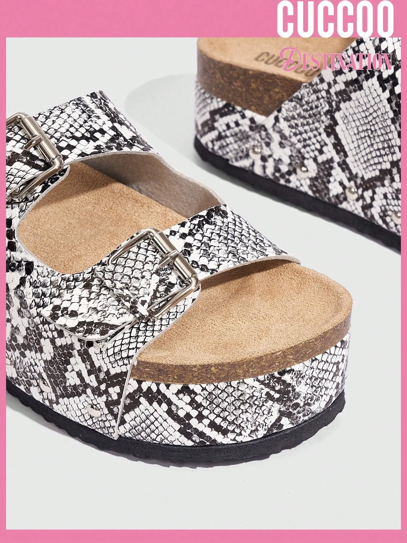 Woman Shoes Thick Sole Snake Pattern Fashionable Woven Flax Slippers For Spring And Summer