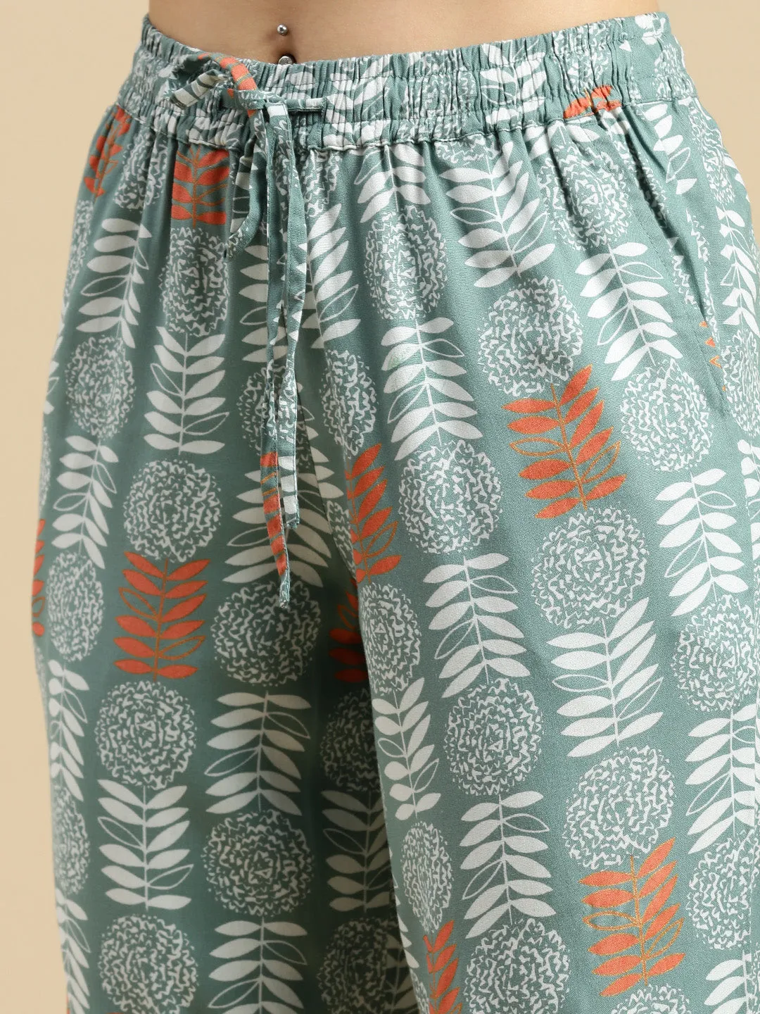 Women's Printed Co-ords Sets Pista Green